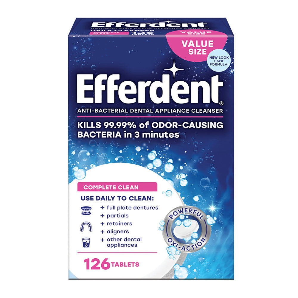 Efferdent Original Anti-Bacterial Denture Cleanser Tablets, 126 Ea